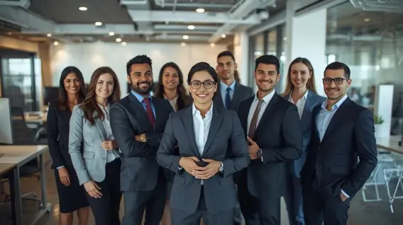 "Slide Vault AI Mastery team - diverse business professionals and AI experts offering premium video courses and training programs for artificial intelligence mastery"