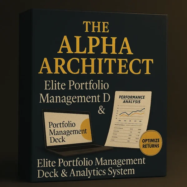 The Alpha Architect – elite portfolio management deck and analytics system with professional investment slides, portfolio dashboards, and performance analysis models.