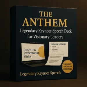 The Anthem – legendary keynote speech deck for visionary leaders with inspiring presentation slides, leadership frameworks, and professional keynote resources.