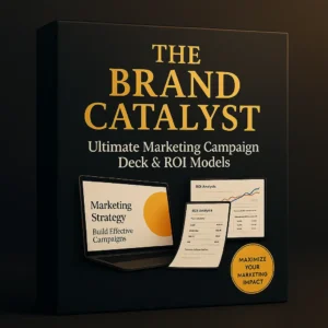 The Brand Catalyst – premium marketing campaign deck PowerPoint and ROI Excel models for strategy, performance dashboards, and marketing impact analysis.