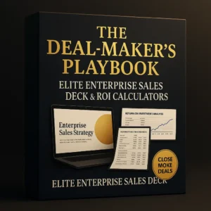 The Deal-Maker’s Playbook – elite enterprise sales deck and ROI calculators with professional PowerPoint templates and financial analysis tools for closing high-value deals.