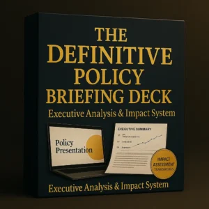 The Definitive Policy Briefing Deck – executive analysis and impact system with professional policy slides, executive summaries, and impact assessment dashboards.