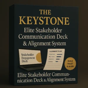 The Keystone – elite stakeholder communication deck and alignment system with professional engagement slides, alignment plans, and executive communication templates.