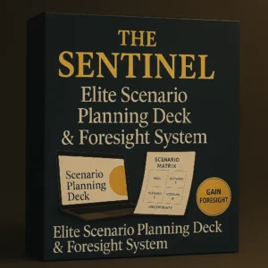 The Sentinel – elite scenario planning deck and foresight system with professional slides, scenario matrix templates, and strategic foresight frameworks.