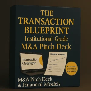 The Transaction Blueprint – institutional-grade M and A pitch deck and financial models with professional slides, transaction overviews, and valuation frameworks.