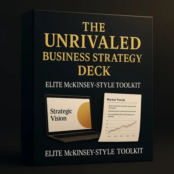 The Unrivaled Business Strategy Deck – elite McKinsey-style PowerPoint toolkit with strategic frameworks, market trend analysis, and executive consulting slides.